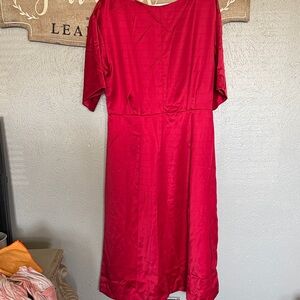 Prologue Red Satin Midi Dress
